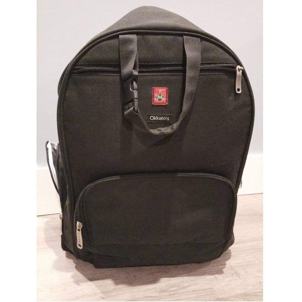 Okkatots Travel Depot Backpack Diaper Bag Black